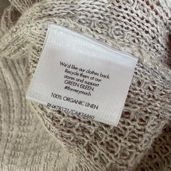 Eileen Fisher Linen Gray Cardigan Sweater Lightweight Quiet Luxury Open Front - Picture 7 of 8